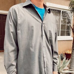 men’s 34/35 button down grey formal shirt